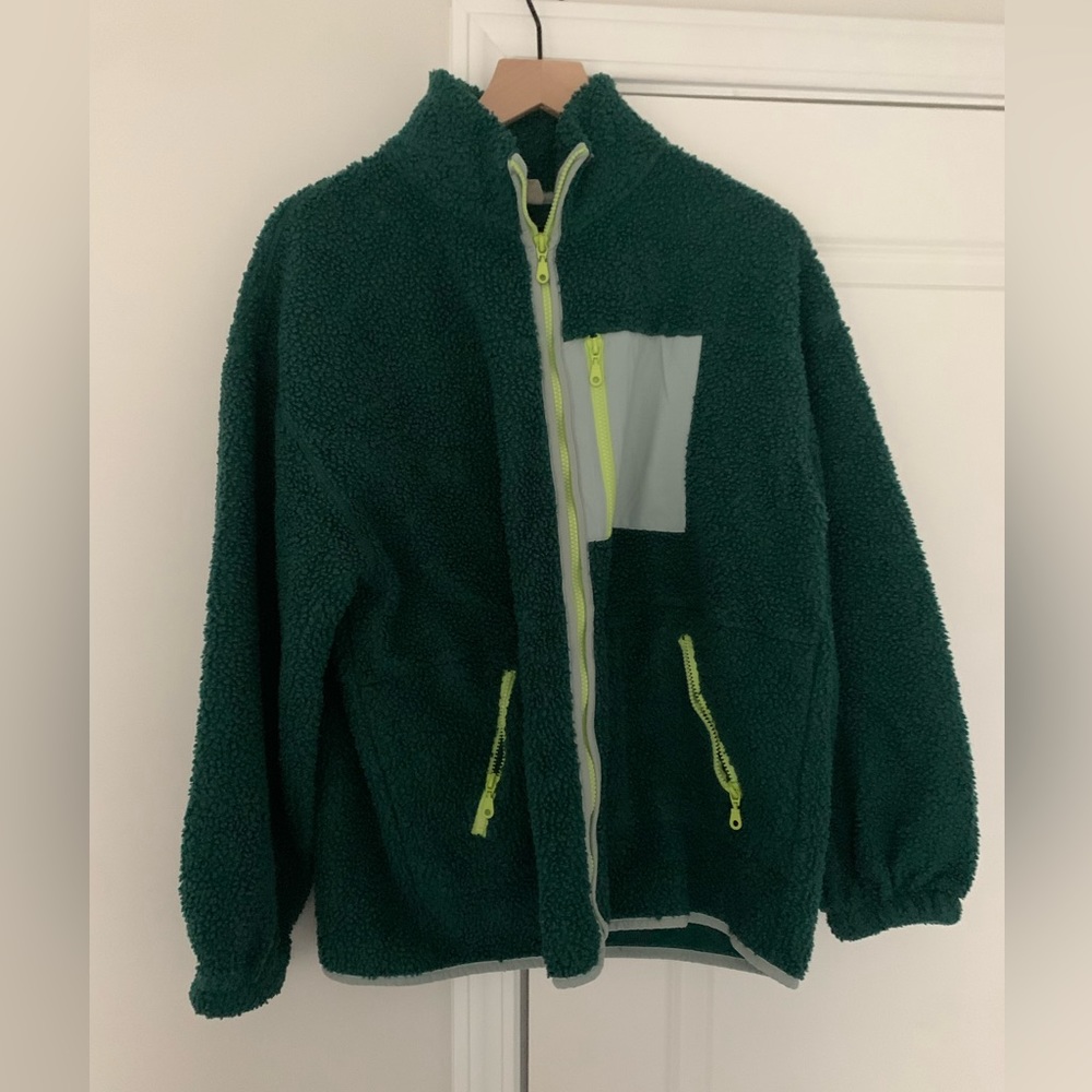Green zip up jacket from Target